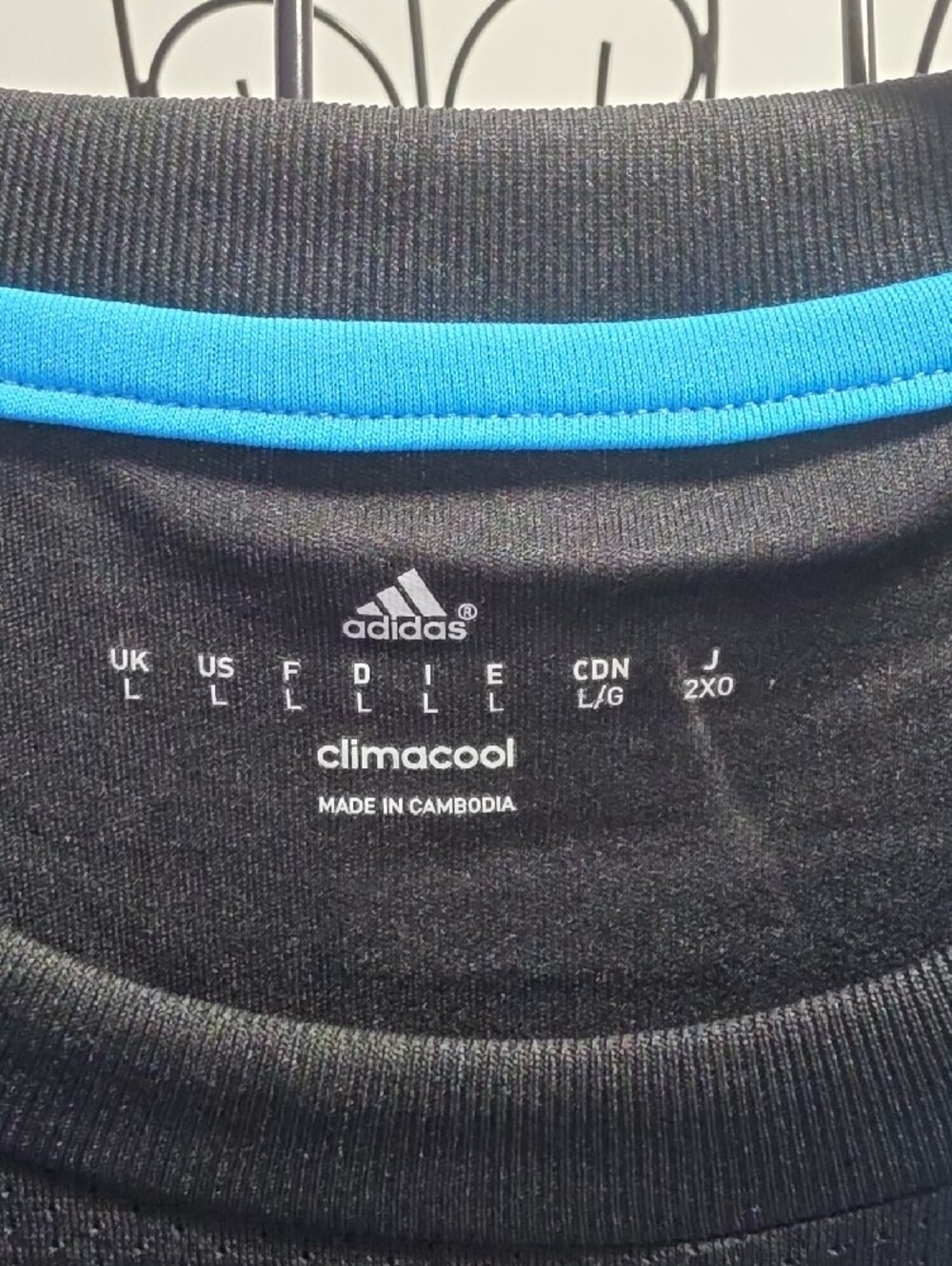 adidas Men's OM Black and Blue Football Jersey - Picture 4 of 12